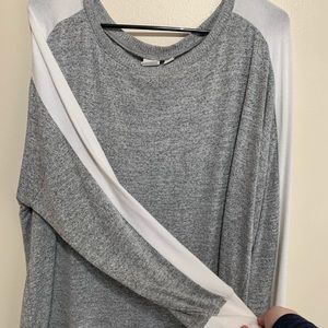 Grey and white sweater